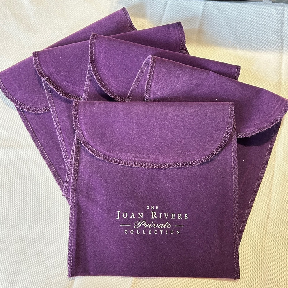 Vintage QVC Joan Rivers Private Collection Purple Velvet Fold Over 6x6” Pouch